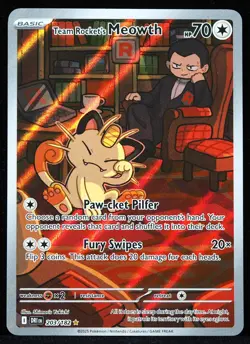 Team Rocket's Meowth #203/182 Destined Rivals NM/M Pokemon Card - Image 4