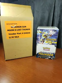 Pokemon TCG Sun & Moon Lost Thunder Full Gravity Feed Box ( 96 ) 3-card Packs - Image 2
