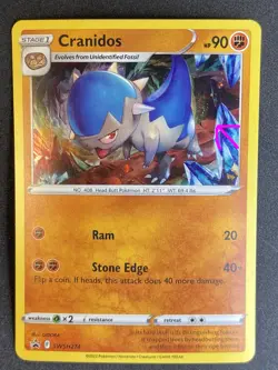 Cranidos SWSH274 SWSH: Sword & Shield Promo Cards Holo FART SWIRL - Image 1