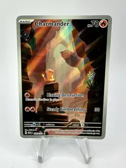 Pokemon Charmander Illustration Scarlet & Violet 151 Holo Card 168/165 Sv: Rare - Image 1