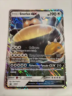 2016 Snorlax GX Holo Pokemon TCG Sun & Moon Black Star Promo Card #SM05 - Image 1