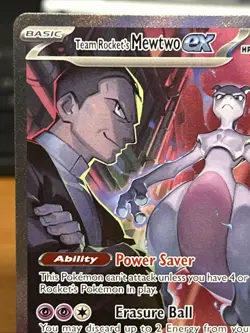 Team Rocket’s Mewtwo EX 231/182 Excellent Condition Pokemon Card Closeup Pics - Image 2