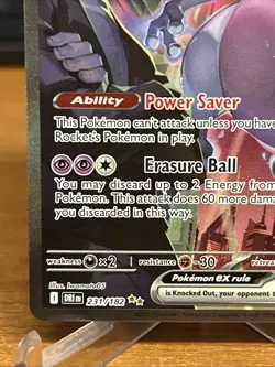 Team Rocket’s Mewtwo EX 231/182 Excellent Condition Pokemon Card Closeup Pics - Image 5