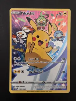 Pokemon TCG Pikachu SWSH020 Sword & Shield Promo Holo 70 HP Card - Image 1