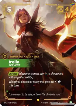Irelia - Fervent (Alternate Art) [SFD - 057a/221] - NM [Foil] TCG Riftbound - Image 1