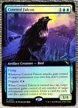 Coveted Falcon 393 Foil Borderless Murders At Karlov Manor Magic The Gathering - Image 1