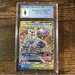 Blastoise & Piplup GX Pokemon (2019) Cosmic Eclipse - 38/236 CGC 9 - Image 1