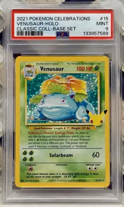 PSA 9 Venusaur 15/102 2021 Celebrations: Classic Collection Pokemon TCG - Image 1