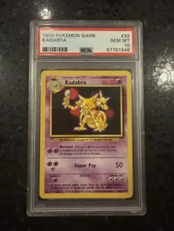 Pokemon Kadabra Uncommon 60 HP Base Set 032/102 1999 PSA 10 Pokemon TCG - Image 1