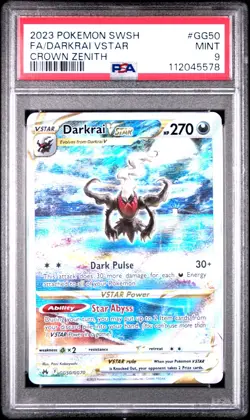 2023 Pokemon DARKRAI VSTAR GG50/GG70 Crown Zenith: Galarian Gallery Holo PSA 9 - Image 1