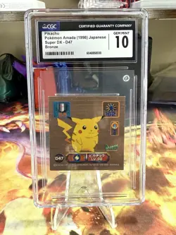 1998 Pokemon Amada Super DX Pikachu Bronze Red Back CGC GEM MINT 10 - Image 1