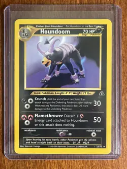 [LP+] 2001 Pokemon Neo Discovery Houndoom Unlimited #23/75 Rare - Image 1