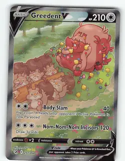 GREEDENT V 257/264 RARE ULTRA FUSION STRIKE POKEMON NM - Image 2