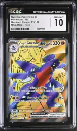 Pokemon Cynthia's Garchomp ex 2025 Destined Rivals 215/182 Ultra Rare CGC 10 - Image 1