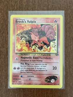 [NM/MINT] 2000 Pokemon Gym Challenge Brock's Vulpix Unlimited #37/132 - Image 1