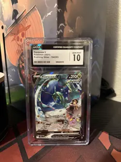 Pokemon Rayquaza V 194/203 SWSH07 Evolving Skies Holo CGC 10 Ultra Rare Full Art - Image 1
