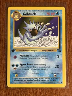 [NM] 1999 Pokemon Fossil Golduck 1st Edition #35/62 Uncommon - Image 1