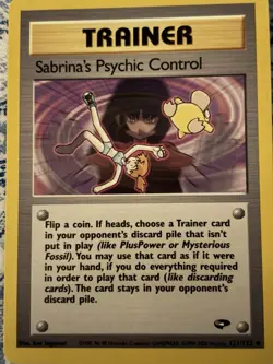 Pokemon TCG Sabrina's Psychic Control Trainer Gym Challenge Uncommon 121/132 Re… - Image 1