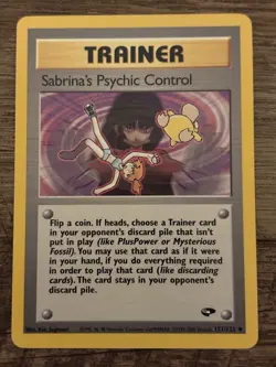 Pokemon TCG Sabrina's Psychic Control Trainer Gym Challenge Uncommon 121/132 Re… - Image 3
