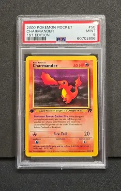 2000 Pokemon Charmander 1st Edition #50/82 Team Rocket PSA 9 Mint 60702606 - Image 1