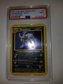 2001 Pokemon 1st Edition Neo Discovery HOUNDOOM Holo Rare #4/75 PSA 9 MINT - Image 3