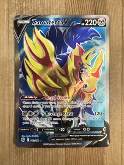 Pokemon TCG Zamazenta V Sword & Shield: Brilliant Stars 163/172 Holo Ultra Rare - Image 1