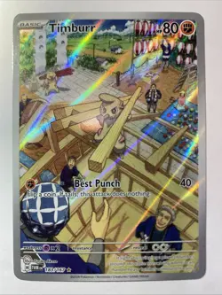 Pokemon TCG Timburr 183/167 Illustration Rare Holo Twilight Masquerade Card - Image 1