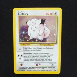 #5 Clefairy 5/102 Base Set Holo Pokemon Card TCG - Image 1