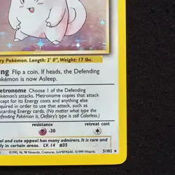 #5 Clefairy 5/102 Base Set Holo Pokemon Card TCG - Image 4