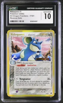 CGC 10 Nidoqueen EX Dragon Frontiers 7/101 Reverse Holo STAMPED Pokemon Card - Image 1