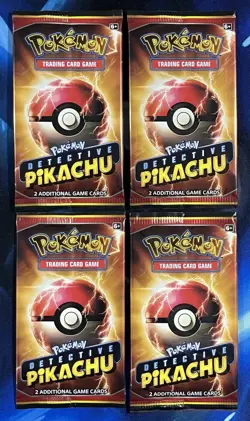 Pokemon TCG Detective Pikachu 2 Card Booster Pack Sealed Lot X4 Sun & Moon Promo - Image 1