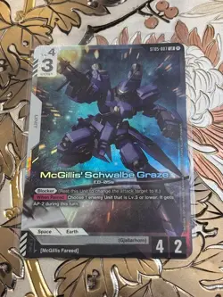 Gundam Card Game McGillis' Schwalbe Graze Starter 05 Iron Bloom ST05-007 Alt Art - Image 1