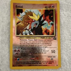 Pokemon Entei Wotc Promo 34/53 80 HP Basic Reverse Holo Vintage Card - Image 1