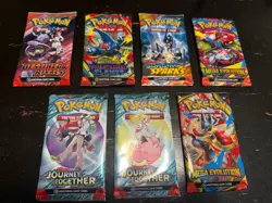 Lot of 7 Pokemon TCG Booster Packs Sealed New Factory Sealed - Various Sets - Image 1