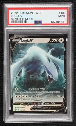 Lugia V Pokemon Sword & Shield Silver Tempest PSA 9 MINT - Image 1