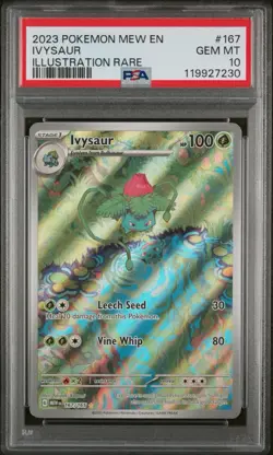 Pokemon Ivysaur 167/165 Scarlet & Violet 151 Illustration Rare Holo PSA 10 - Image 1