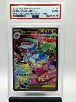 2025 POKEMON MEG EN-MEGA EVOLUTION #177 MEGA VENUSAUR EX PSA 9 MINT - Image 1