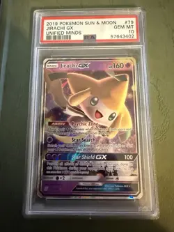 2019 Pokemon Sun & Moon Unified Minds #79 Jirachi GX PSA 10 - Image 1