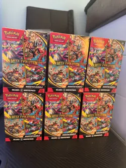 6x Pokemon TCG Mega Evolutions Booster Bundle New Factory Sealed - Image 1