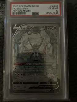 2023 Pokemon SWSH Crown Zenith Zacian V Galarian Gallery #GG48/GG70 PSA 10 - Image 1