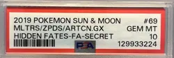 Pokemon Moltres & Zapdos & Articuno GX PSA 10 #69/68 (Hidden Fates) Secret Rare… - Image 2