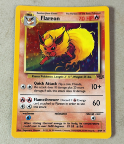 Pokemon FLAREON Jungle 3/64 Holo Unlimited Holo Rare Near Mint NM Condition - Image 1