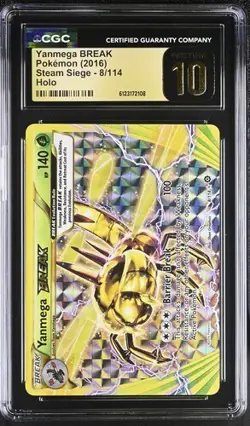 Pokemon Yanmega BREAK 2016 Steam Siege 8/114 Holo CGC PRISTINE 10 - Image 1