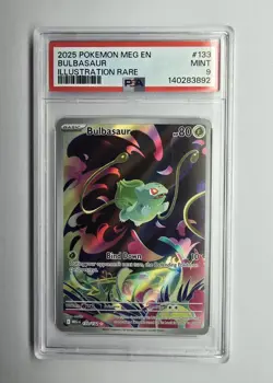 2025 POKEMON MEG EN-MEGA EVOLUTION ILLUSTRATION RARE #133 BULBASAUR PSA 9 - Image 1
