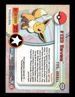 Pokemon - Eevee Foil Topps Pokemon TV Animation Series 3 #133 Near Mint - Image 2