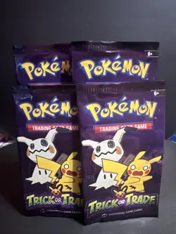Pokemon 2023 Trick or Trade Mimikyu & Pikachu Mini Booster Pack *Empty* 4x Packs - Image 1