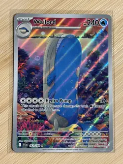 Pokemon TCG Wailord 162/159 Sv09 Journey Together Holo Rare IR NM MINT Condition - Image 3