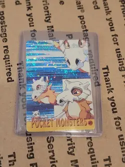 Cubone Pocket Monsters #45 Vending Prism Holo Vintage Pokemon Card Mewtwo Back - Image 4
