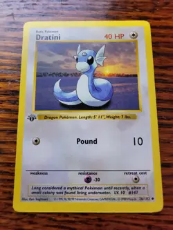 Dratini 26/102 1st Edition - Base Set Shadowless - LP Pokemon TCG Card - Image 1