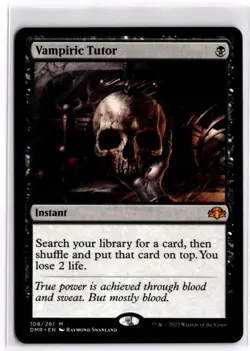 Vampiric Tutor Dominaria Remastered 108 LP x1 MTG Magic: the Gathering - Image 1